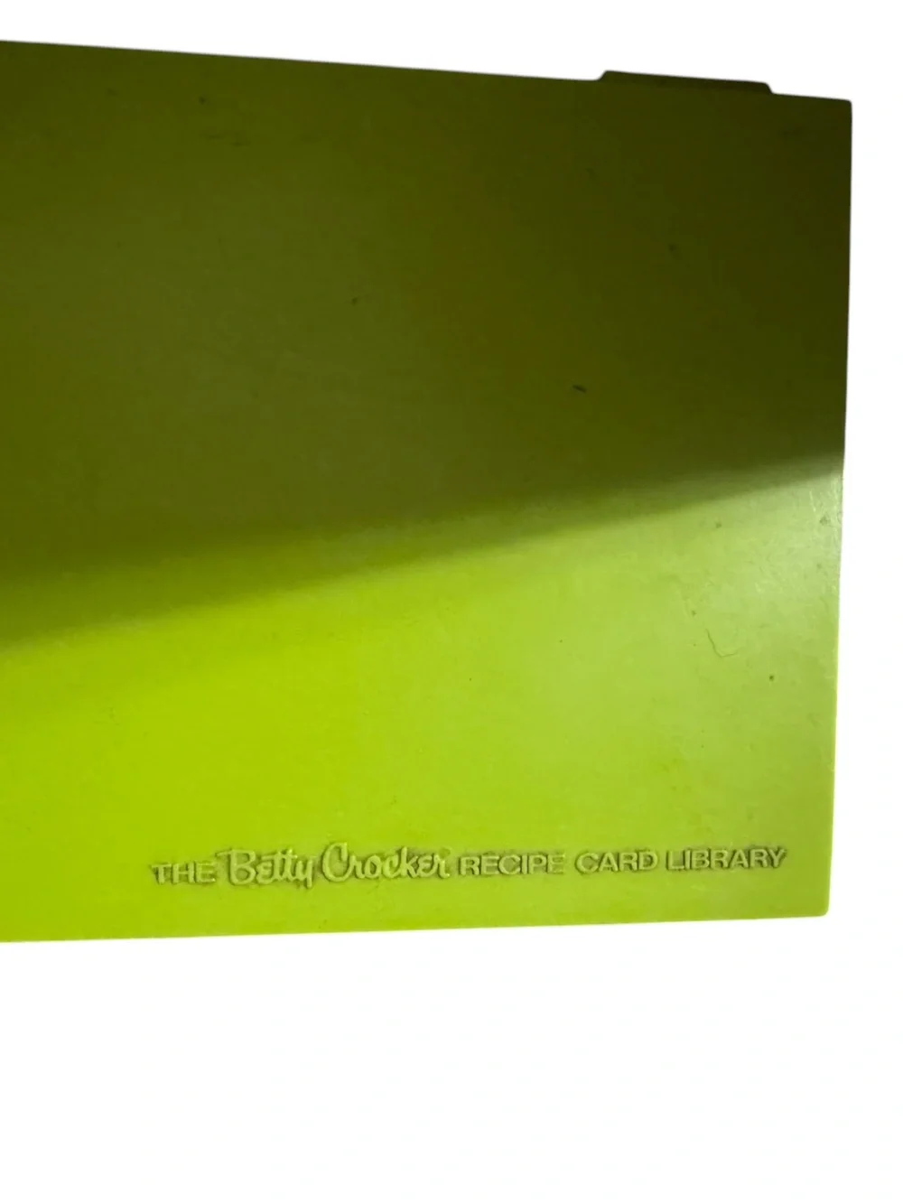 Vintage Betty Crocker Recipe Card Library – Green Plastic Storage Box